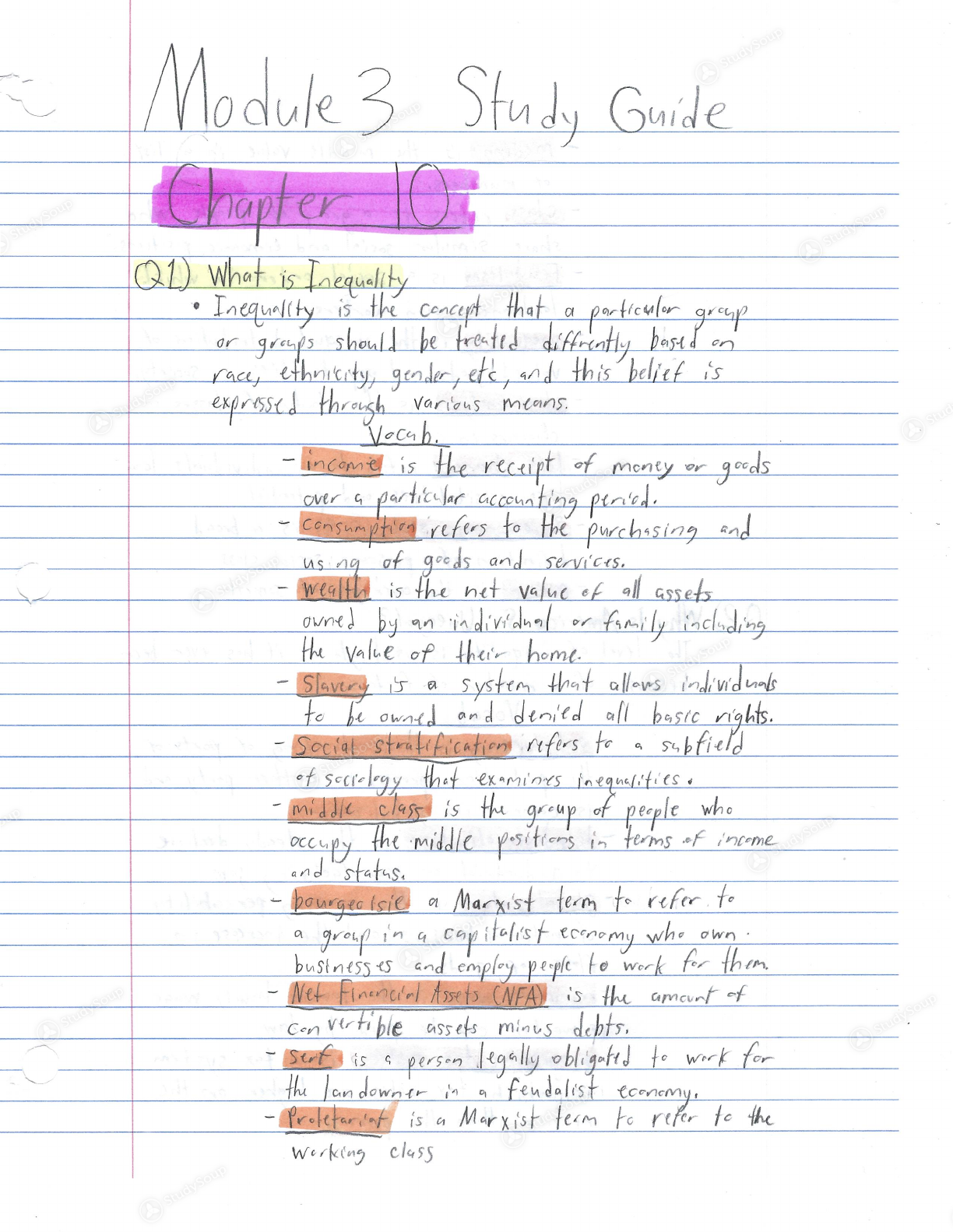 UA - sociology 101 - Sociology 101 Module 3 Study Guide - Study Guide | StudySoup