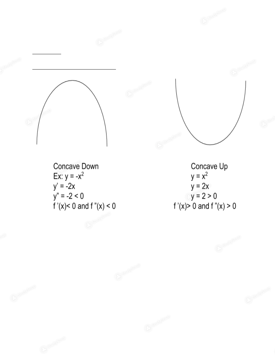 SCU MATH 12 Concavity and Curve Sketching Class Notes StudySoup